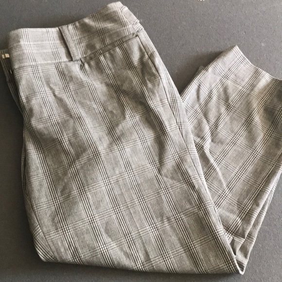 Context Pants - Gray plaid Capri work slacks